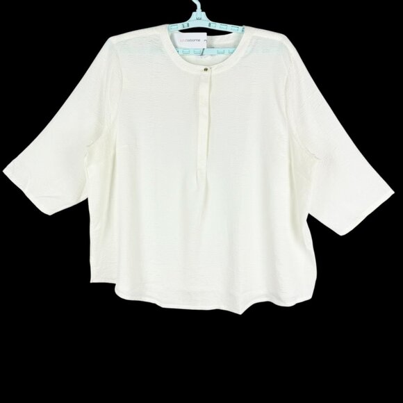 Liz Claiborne Women's Pullover 3/4 Sleeve Cream Blouse Plus Size 3X NWT - Picture 1 of 12